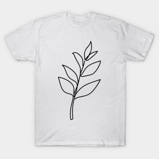 Line Art Flora (Black) T-Shirt